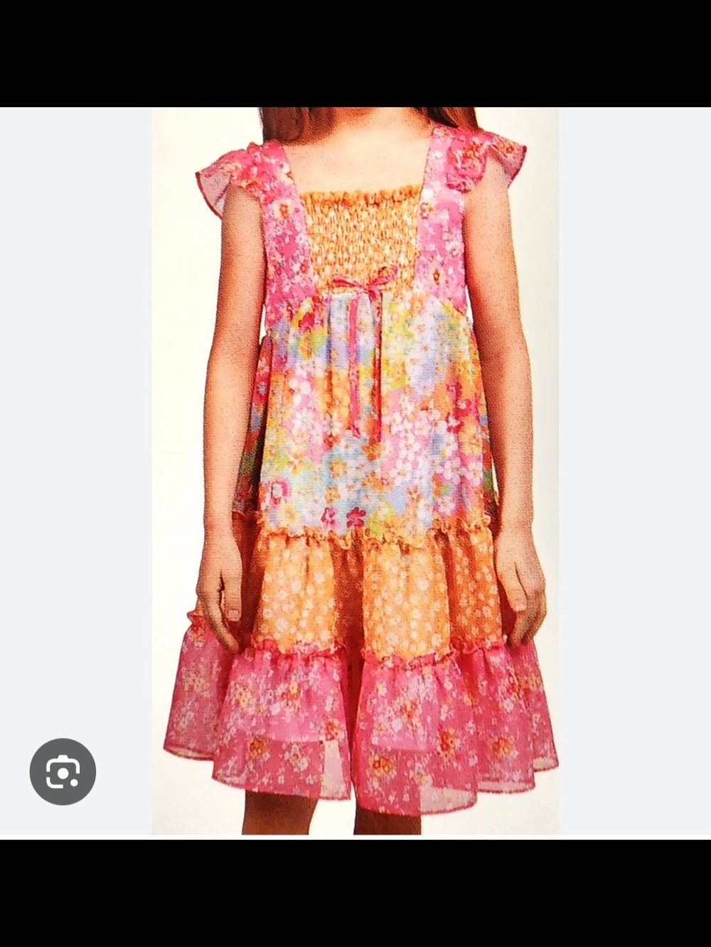 Jona Michelle Pink & Orange Floral Tiered Dress. Size 3t